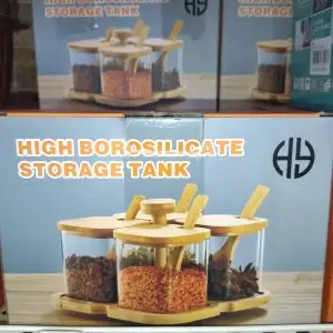 جا ادویه شیشه ای 4 عددی بازار چینی چابهار